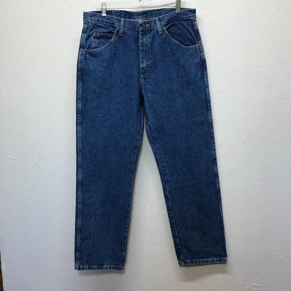 Wrangler Regular Fit Jeans Men 34x30‎ Blue Stonewash 100% Cotton Denim Mexico